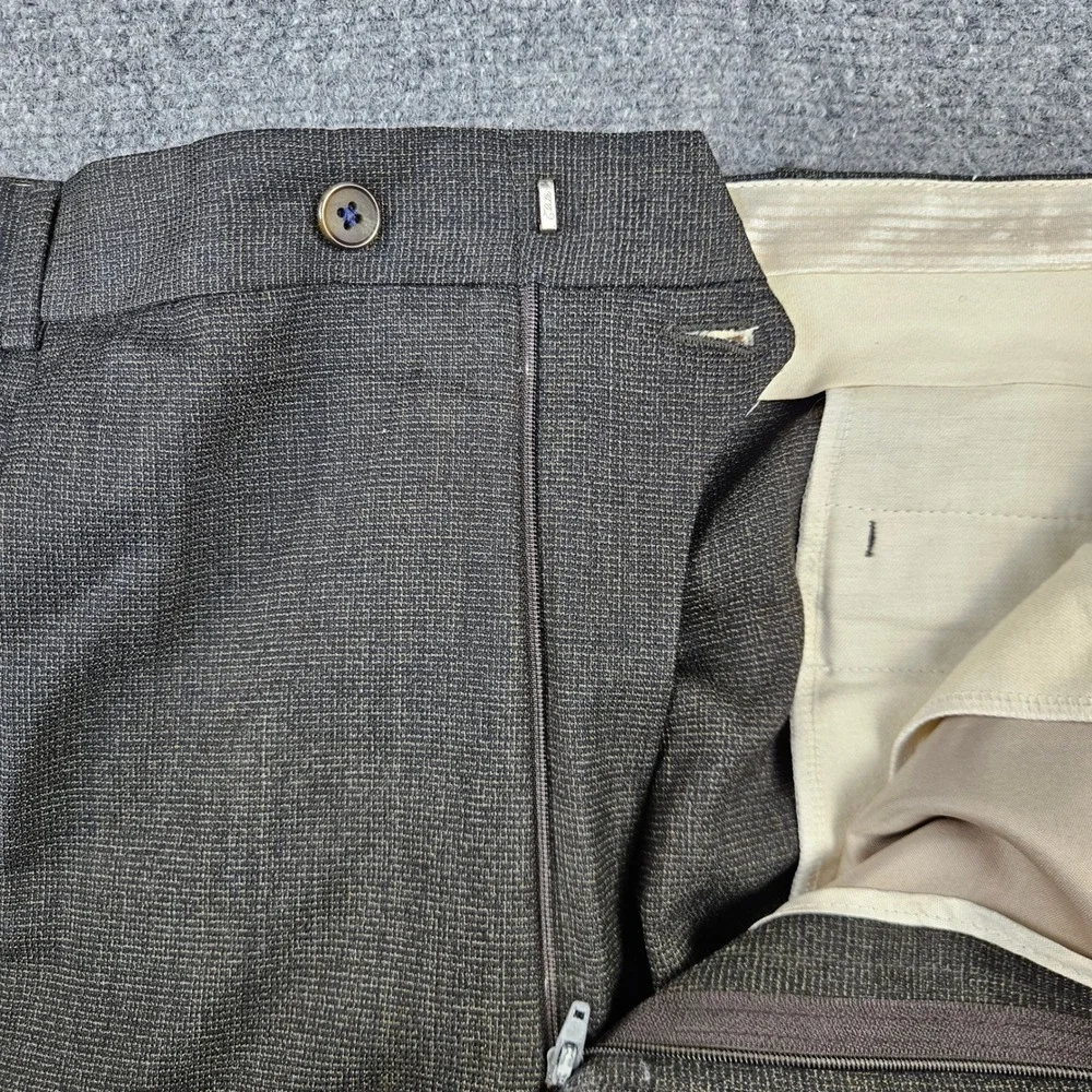Ballin Mens 36 Grey Wool Pleated Dress Pants Cuffed Made in Canada Trousers